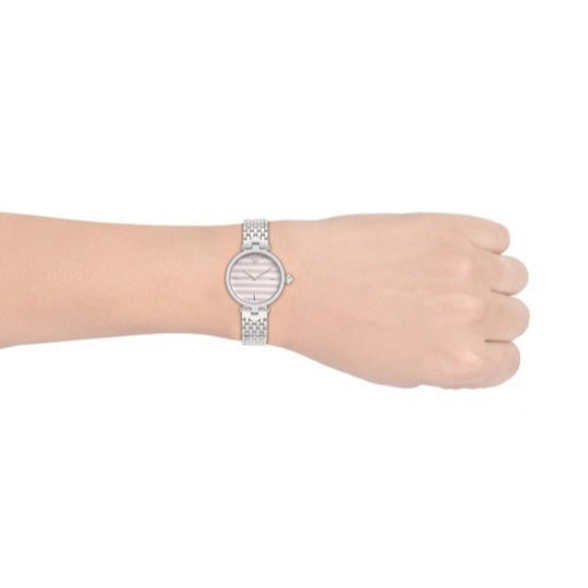 Emporio Armani Arianna Analog White Dial Silver Steel Strap Watch For Women - AR11195