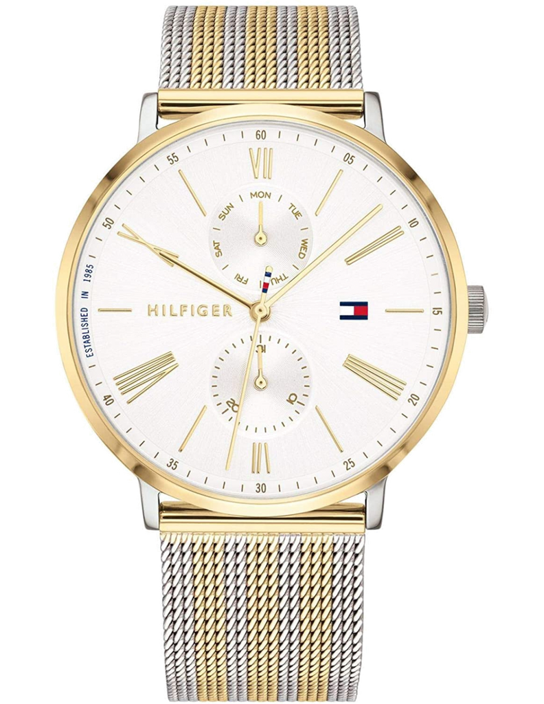Tommy Hilfiger Jenna Quartz White Dial Two Tone Mesh Bracelet Watch for Women  - 1782074
