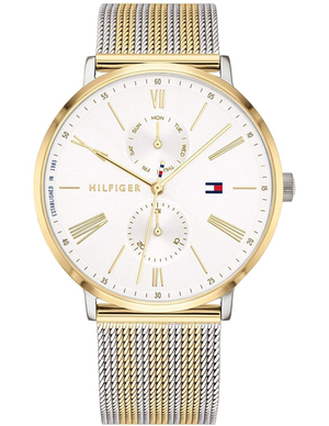 Tommy Hilfiger Jenna Quartz White Dial Two Tone Mesh Bracelet Watch for Women  - 1782074
