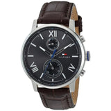 Tommy Hilfiger Aiden Quartz Black Dial Brown Leather Strap Watch for Men - 1791309