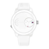 Tommy Hilfiger Denim White Dial White Rubber Strap Watch for Men - 1791558