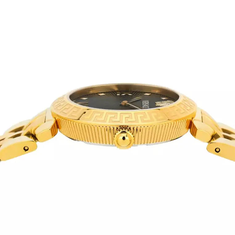 Versace Daphnis Quartz Black Dial Gold Steel Strap Watch for Women - VEOCA0524