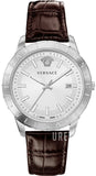 Versace Univers White Dial Brown Leather Strap Watch for Men - VEBK00118