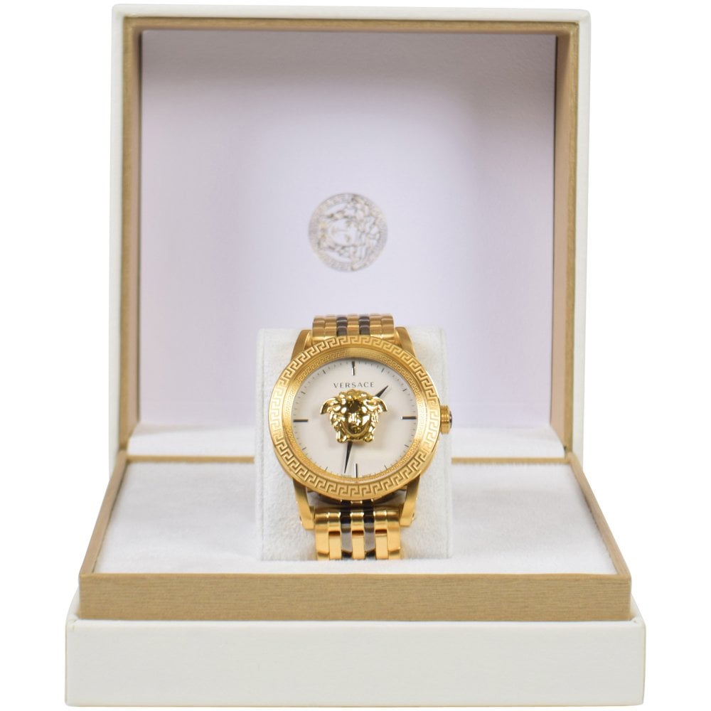 Versace Palazzo Empire White Dial Two Tone Steel Strap Watch for Men - VERD00418