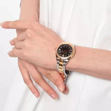 Versace Hellenyium Brown Dial Two Tone Steel Strap Watch for Women - V12040015