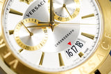 Versace V Racer Chronograph White Dial Gold Steel Strap Watch for Men - VBR060017