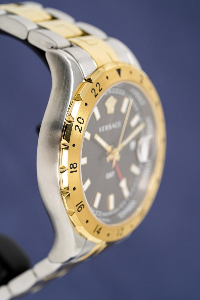 Versace Hellenyium Quartz Brown Dial Two Tone Steel Strap Watch For Men - V11040015
