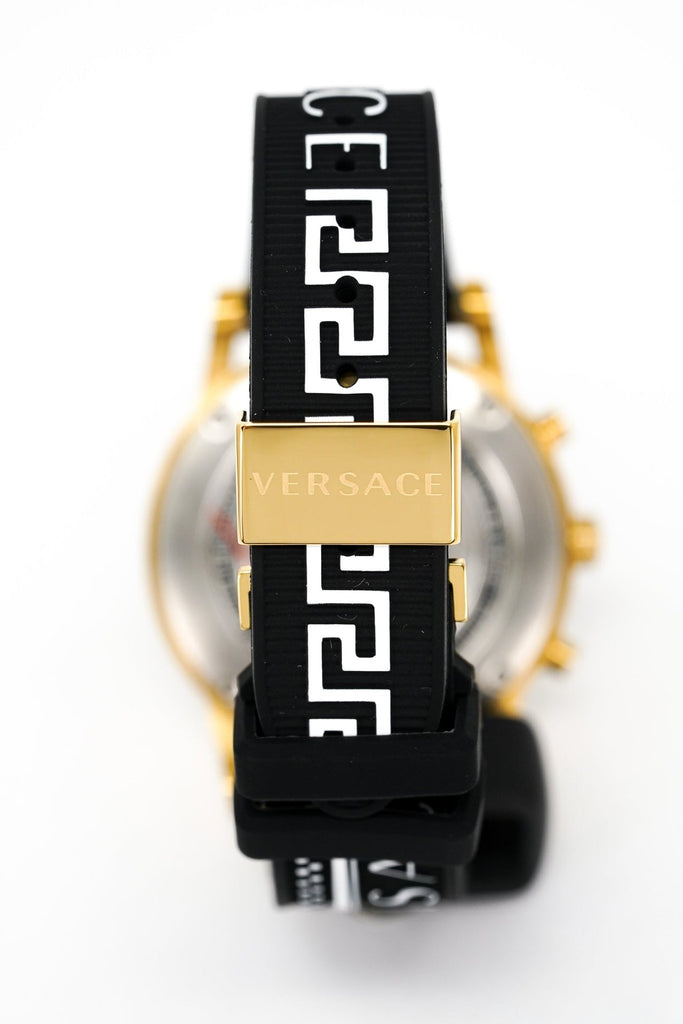 Versace Sports Tech Chronograph Black Dial Black Rubber Strap Watch for Men - VELT00119