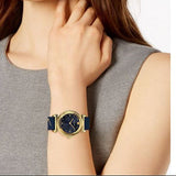 Versace Greca Blue Dial Blue Leather Strap Watch for Women - VERE00218