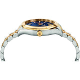 Versace Hellenyium Quartz Blue Dial Two Tone Steel Strap Watch For Men - VEVK00520