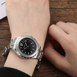 Versace Hellenyium Black Dial Silver Steel Strap Watch for Women - V12020015