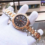 Versace Hellenyium GMT Black Dial Two Tone Steel Strap Watch for Men - V11040015