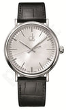 Calvin Klein Surround Silver Dial Black Leather Strap Watch for Men - K3W211C6