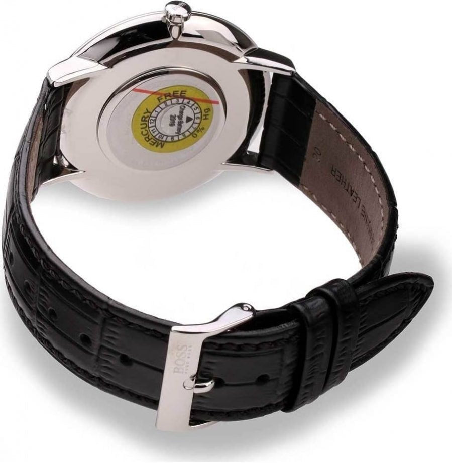 Hugo Boss Jackson Black Dial Black Leather Strap Watch for Men - 1513369