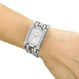 Guess Mod Heavy Metal Diamonds Silver Dial Silver Steel Strap Watch for Women - W95088L1