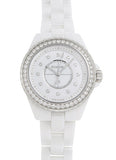Chanel J12 Quartz Diamonds White Dial White Steel Strap Watch for Women - J12 H6418