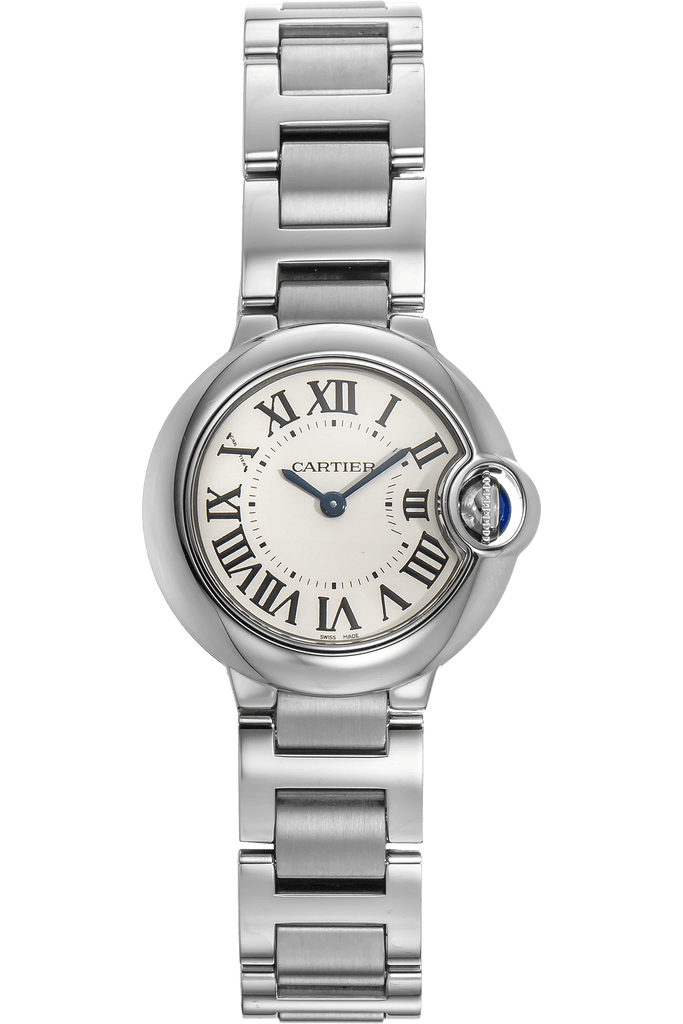 Cartier Ballon Bleu De Cartier White Dial Silver Steel Strap Watch for Women - W69010Z4