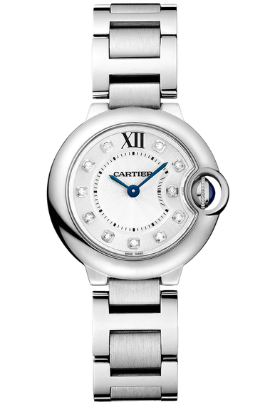 Cartier Ballon Bleu de Cartier Diamonds Silver Dial Silver Steel Strap Watch for Women - WE902073