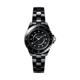 Chanel J12 Quartz Diamonds Black Dial Black Steel Strap Watch for Women - J12 H5701