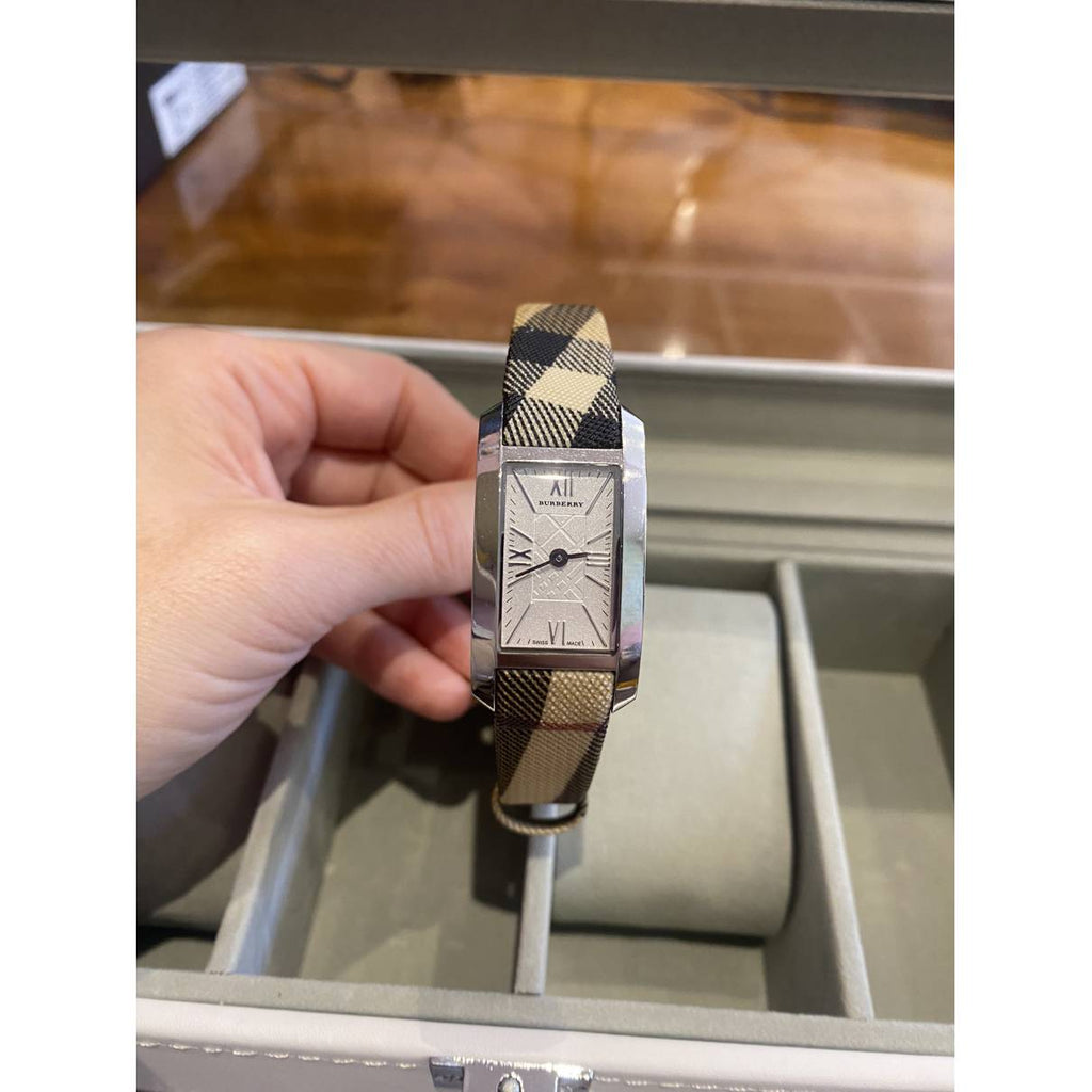 Burberry The Pioneer Grey Dial Leather Strap Watch for Women - BU9504