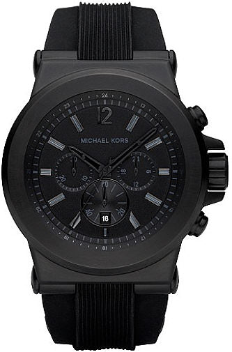 Michael Kors Dylan Black Dial Black Rubber Strap Watch for Men - MK8152