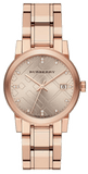 Burberry The City Diamonds Rose Gold Dial Rose Gold Steel Strap Watch for Women - BU9126
