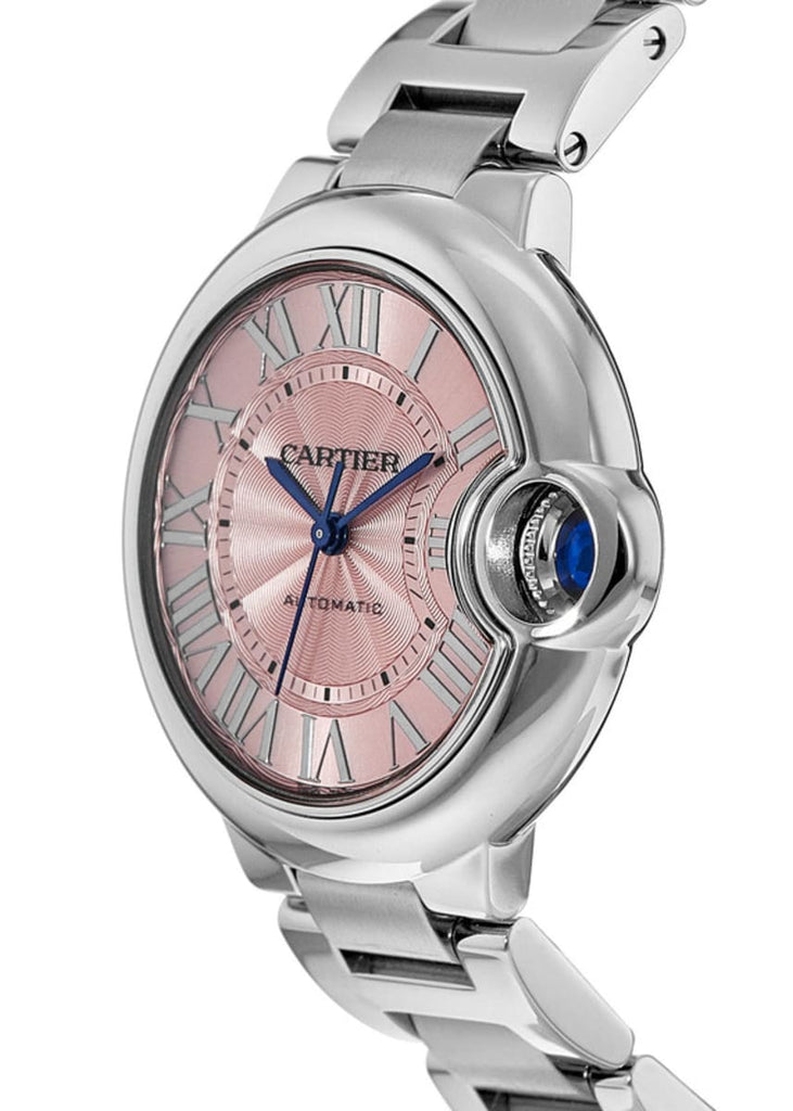 Cartier Ballon Bleu de Cartier Pink Dial Silver Steel Strap Watch for Women - WSBB0046