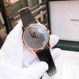 Calvin Klein City Quartz Grey Dial Black Leather Strap Watch for Men - K2G2G6C3