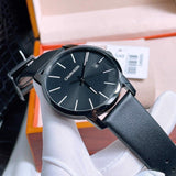 Calvin Klein City Quartz Black Dial Black Leather Strap Watch for Men - K2G2G4CX