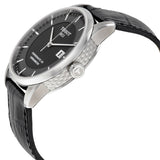 Tissot T Classic Luxury Powermatic 80 Black Dial Black Leather Strap Watch For Men - T086.408.16.051.00