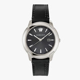 Versace V Urban Black Dial Black Leather Strap Watch for Men - VELQ00119