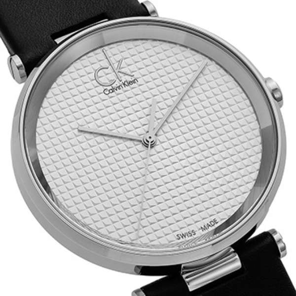 Calvin Klein Sight Silver Dial Black Leather Strap Watch for Men - K1S21120