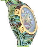 Versace Icon Active Chronograph Blue Dial Green Rubber Strap Watch For Men - VEZ701322