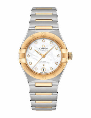 Omega Constellation Manhattan Mother of Pearl Dial Two Tone Steel Strap Watch for Women - 131.20.28.60.55.002