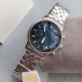 Michael Kors Jet Set Chronograph Blue Dial Silver Steel Strap Watch for Women - MK5021