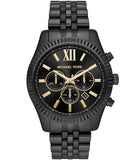 Michael Kors Lexington Chronograph Black Dial Black Steel Strap Watch for Men - MK8603