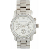 Michael Kors Brinkley Silver Dial with Diamonds Silver Steel Strap Watch for Women - MK5083