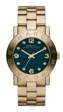 Marc Jacobs Amy Green Dial Gold Steel Strap Watch for Women - MBM8619