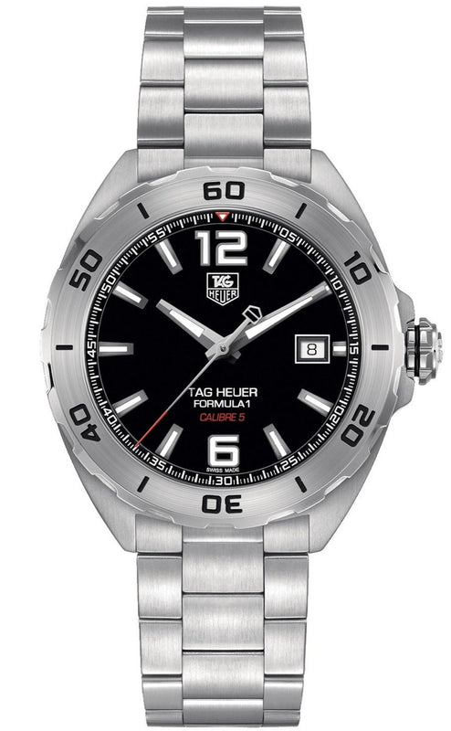 Tag Heuer Formula 1 Automatic Black Dial Silver Steel Strap Watch for Men - WAZ2113.BA0875
