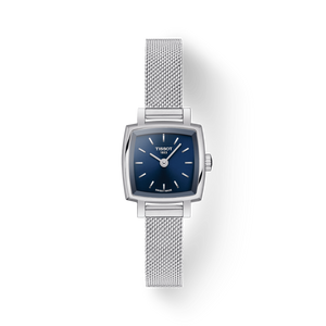 Tissot Lovely Square Blue Dial Silver Mesh Bracelet Watch For Women - T058.109.11.041.00