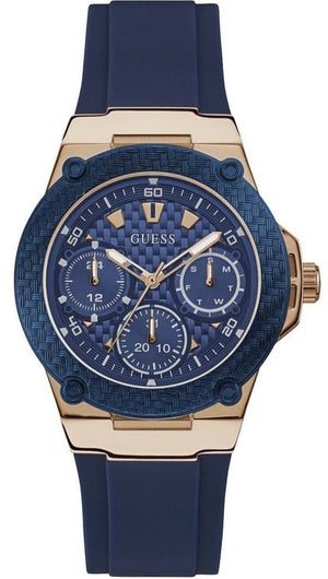 Guess Zena Blue Dial Blue Silicone Strap Watch For Women - W1049L2