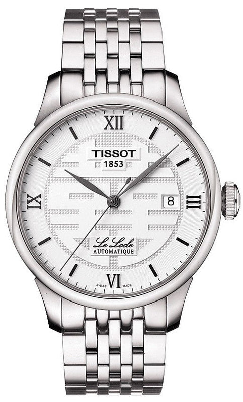 Tissot Le Locle Double Happiness Automatic Silver Dial Silver Steel Strap Watch For Men - T41.1.833.50