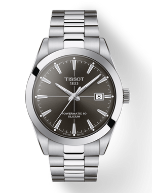 Tissot Gentleman Powermatic 80 Silicium Black Dial Silver Steel Strap Watch For Men - T127.407.11.061.01