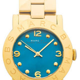 Marc Jacobs Amy Green Dial Gold Steel Strap Watch for Women - MBM8624