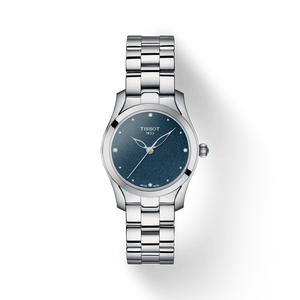 Tissot T Wave II Blue Dial Silver Steel Strap Watch For Women - T112.210.11.046.00