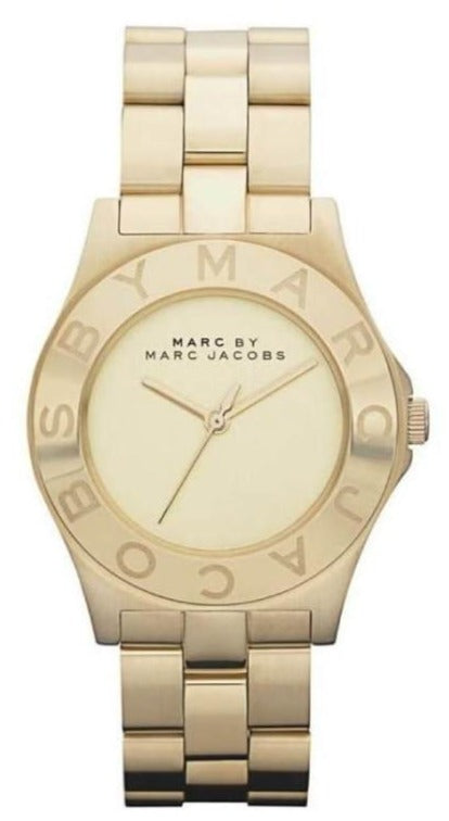 Marc Jacobs Blade Gold Dial Gold Steel Strap Watch for Women - MBM3126