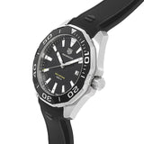 Tag Heuer Aquaracer Quartz Black Dial Black Rubber Strap Watch for Men - WAY101A.FT6141