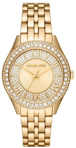 Michael Kors Harlowe Three-Hand Quartz Gold Dial Gold Steel Strap Watch For Women - MK4709