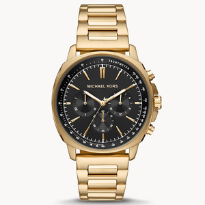 Michael Kors Sullivan Quartz Black Dial Gold Steel Strap Watch For Men - MK8969