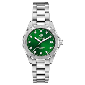 Tag Heuer Aquaracer Diamonds Emerald Green Dial Watch for Women - WBD1316.BA0740